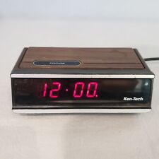 Ken-Tech Vintage Digital Alarm Clock Wood Grain Model T-2096A Tested Working picture