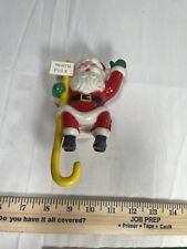 Vintage Plastic Santa Shelf Sitter 1970s RARE Candy Cane Christmas North Pole picture