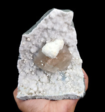 Very Rare Natural Calcite with Gyrolite on Base Mineral Specimen #E39 picture