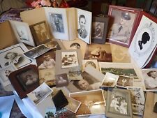 Vintage 1800s 1900s photograph lot 36 - photographs in folders, cabinet cards + picture