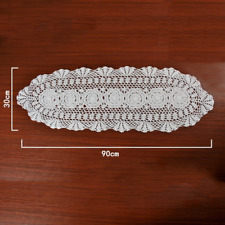 Retro Handmade Crochet Cotton Lace Table Runner Hollow Tablecloth Doily Decor picture