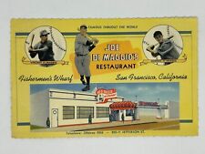 BASEBALL advertising Joe Di Maggio's Restaurant in San Francisco c1950 linen pc picture