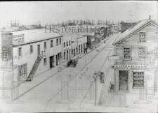 1968 Press Photo Drawing of downtown view of Clay street at Montgomery in 1851 picture