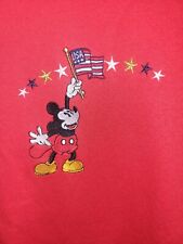 Vintage Mickey Mouse Patriotic Large Mens Red Embroidered Logo Sweatshirt picture
