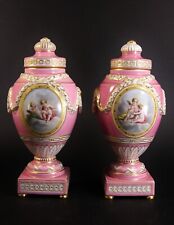 Pair of 11 in. KPM Porcelain Urns Mid-19th Century picture