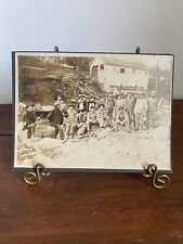 Cabinet Photo Miners, Loggers, Railroad? Work wear Denim overalls Photo picture