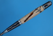Sierra Ballpoint Pen in Platinum & Black Titanium with Woodturners Wood Inlay picture