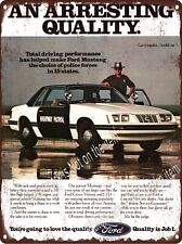 1984 Ford Mustang Police Law Enforcement Highway Patrol Metal Sign 9x12