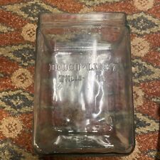 Rare Antique Delco-Light Aqua Glass Battery Glass Jar Container w/o Lid picture