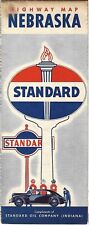 Vintage 1947 STANDARD OIL OF NEBRASKA State Road Map Lincoln Omaha Grand Island picture
