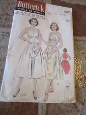 1950s Butterick sewing pattern 6160 size 14/32 Sundress halter-type front picture