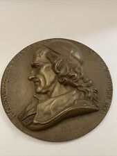 Rare Antique French Bronze 3D Portrait Medallion Pierre Corneille Wall Plaque picture