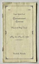 1938 Humboldt High School Nebraska Vintage Graduation Program Jr Sr Commencement picture