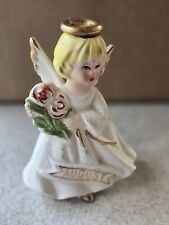 Vintage Angel Figurine August Flowers Price Import Japan  picture