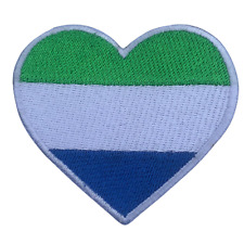 Sierra Leone Heart Flag Embroidered iron on Patch National Country Sew on Badge picture