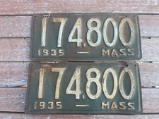 1935 Massachusetts passenger car license plate pair 174 800 picture