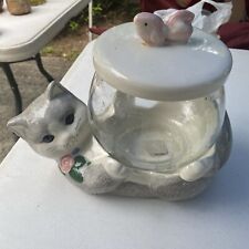Treasure Craft Cat Fish Bowl Cookie Jar With Lid picture