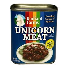 Radiant Farms Canned Unicorn Meat, ThinkGeek Novelty Gift, 2010 Discontinued picture