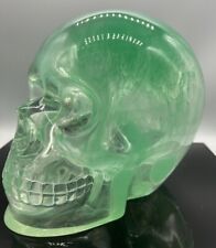 Halloween Decor Lucite LARGE 4lb Skull~Sea Mist Green~Translucent~STUNNING~NEW picture