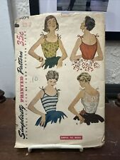 Vintage 1940s Simplicity Sewing Pattern 4694 Women’s Blouse Size 15 Bust 33 picture