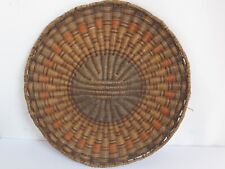 Antique Hopi Native American Polychrome Hand Woven Flat Basket 13 1/8