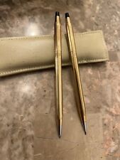 USED VINTAGE USA CROSS DESK SET  (1/20 10K GOLD) Pen And Pencil picture