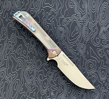 Customized Twosun TS428 N690 3.99” Blade Color Titanium Handle W/ Acrylic Inlay picture