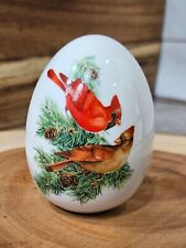 Avon Winter Season Porcelain Bird Egg Winter Sparkles With Bold Beauty picture