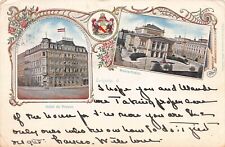 Leipzig, Germany, 2 Scenes: the Concert Hall and Prussia Hotel, 1902 postcard picture