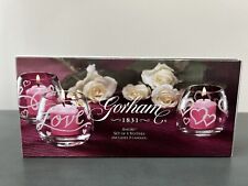 GORHAM 1831 VALENTINE Amore VOTIVES Love Hearts Set of 3, ORIGINAL BOX w/CANDLES picture
