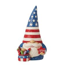 Jim Shore Heartwood Creek Patriotic Gnome With Fireworks Figurine 6013386 picture