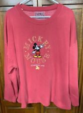 Genius by Disney Sweatshirt Mickey Mouse Men XL Red Cotton Vintage picture