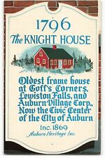 Postcard Auburn Heritage Inc., 1796 The KNIGHT HOUSE VTG CC10. picture