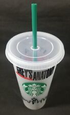 Starbucks Grey’s Anatomy Cold Cup Venti  Large Plastic With Straw Tight Lid Nice picture