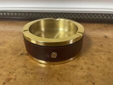 Vintage Goldpfeil Leather & Brass Deco Style Ashtray picture