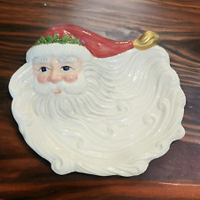 1994 Vintage Omnibus by Fitz and Floyd Handpainted Santa Claus Canape Plate  picture