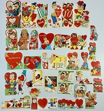 Huge Lot of 34 Vintage Valentine’s Day Cards 1930’s-1950’s Antique School picture