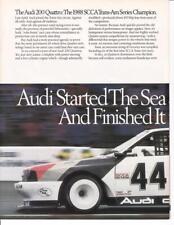 1989 Audi 200 Quattro 2 pg Print-Ad/ Race Cars / SCCA Trans-Am Champion/Haywood picture