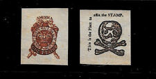 1765 Stamp Act Stamps Reprints On Genuine Original Period 1760 Paper  picture