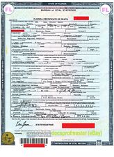 ANNA NICOLE SMITH (born Vickie Lynn Hogan) Genuine Death Certificate & photos picture