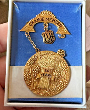 Vintage or Antique P of H Grange Gold-Filled 50 Year Member Pin Medal picture