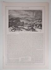 1874 Victorian Art Engraving, Mount Mansfield, From Rice's Hill, VT- Thom. Moran picture