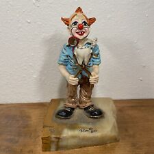 Rare 1980 Ron Lee Creepy Clown Dentist With Pulled Tooth Metal Sculpture Stone picture