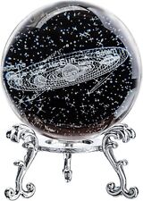 3D Crystal Ball with Solar System Model with Stand 60mm Glass Decorative Sphere picture
