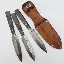 Solingen Cutlery B. Svoboda  3 Fixed Blade THROWING KNIVES & Sheath, Germany picture