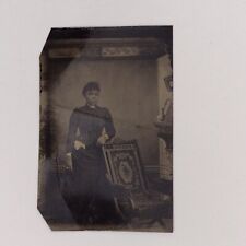 Rare African American Stoic Woman 1860's Tintype Antique picture