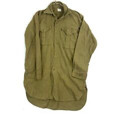 Vintage Irish Wool British Military Button Up Shirt Size 4 Green 1953 picture