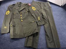 Military Vintage Jacket Pants Uniform Men Size 42 Gold Button Patches SEE VIDEO picture