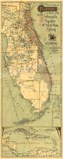 1893 Railroad Map of Florida Historic East Coast Line Railway Map - 24x60 picture