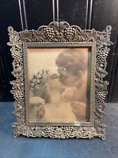 Vtg 1920’s? FOREVER AND EVER Wedding H A Weiss Print Convex Glass BRASS SM Frame picture